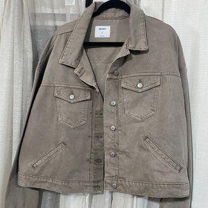 OLD NAVY CROPPED BROWN JEAN JACKET FOR WOMEN